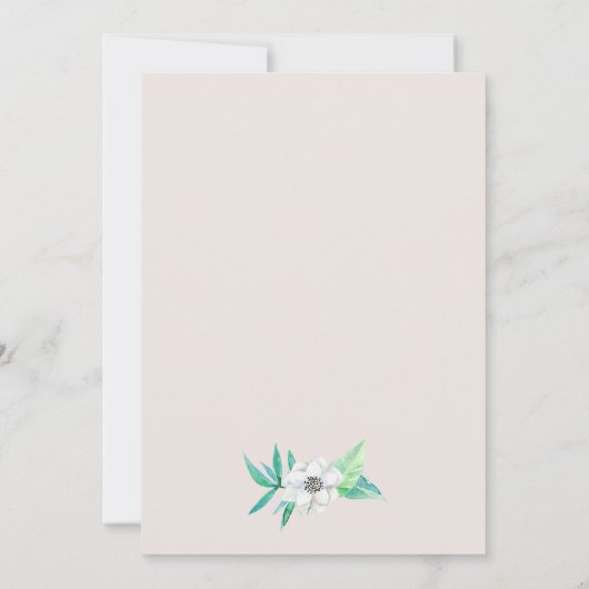 Grüne Botanische Bäume & Blume Bridal Luncheon Einladung (Rückseite)