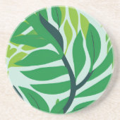 Grüne botanische Blätter Aquarell Getränkeuntersetzer (Vorne)