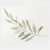 Grüne botanische Blätter der modernen Boho Sage Fleecedecke (Vorderseite (Horizontal))