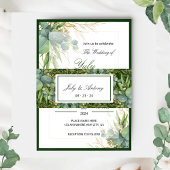 Grüne botanische Blätter Einladung Einladungsbanderole