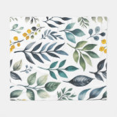 Grüne botanische Blätter Fleecedecke (Vorderseite (Horizontal))