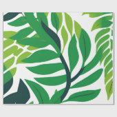 Grüne botanische Blätter Geschenkpapier (Flach)