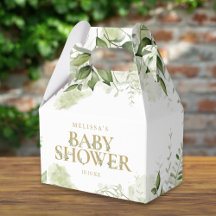 Grüne Botanische Blätter Gold Baby Shower