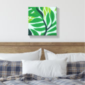 Grüne botanische Blätter Leinwanddruck (Insitu (Schlafzimmer))