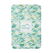 Grüne Botanische Blätter Nahtloses Muster Badematte (Vorderseite Vertikal)