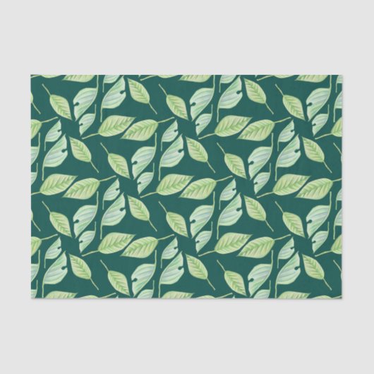 Grüne botanische Blätter Seidenpapier (Vorderseite)