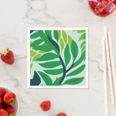 Grüne botanische Blätter Serviette (Beispiel)