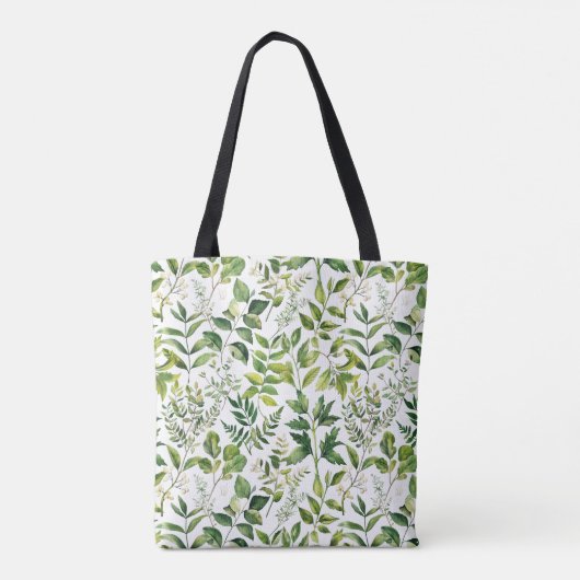 Grüne botanische Blätter Tasche (Rückseite)