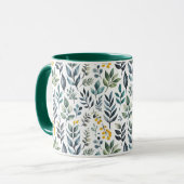 Grüne botanische Blätter Tasse (Vorderseite Links)