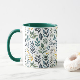 Grüne botanische Blätter Tasse