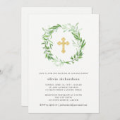 Grüne botanische Blätter Totentum Einladung (Vorne/Hinten)