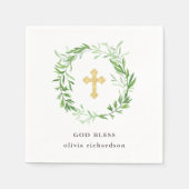 Grüne botanische Blätter Totentum Serviette (Vorderseite)