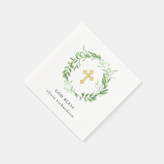 Grüne botanische Blätter Totentum Serviette (Ecke)