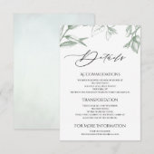 Grüne botanische Blätter Unterkünfte Begleitkarte (Vorne/Hinten)