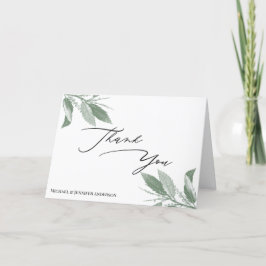 Grüne Botanische Blätter Vielen Dank Dankeskarte