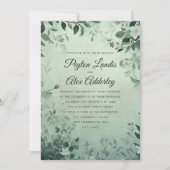 Grüne botanische Blätter Wasserfarbenhochzeit Einladung (Vorderseite)