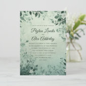 Grüne botanische Blätter Wasserfarbenhochzeit Einladung (Stehend Vorderseite)