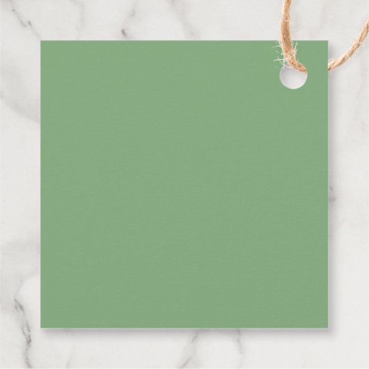 Grüne Botanische Blattkalligraphie Geschenkanhänger (Rückseite)