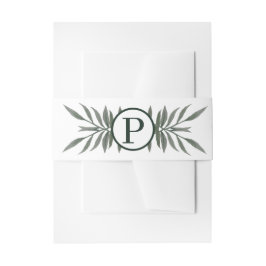 Grüne botanische Blumengrün Rustikale Hochzeit Einladungsbanderole