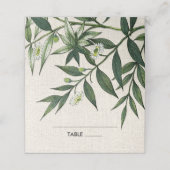 Grüne Botanische Burlap-Hochzeitstisch-Platzkarten Platzkarte (Außenseite Aufgefaltet)