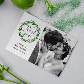 Grüne botanische Drehbuch Foto Hochzeit danke Postkarte