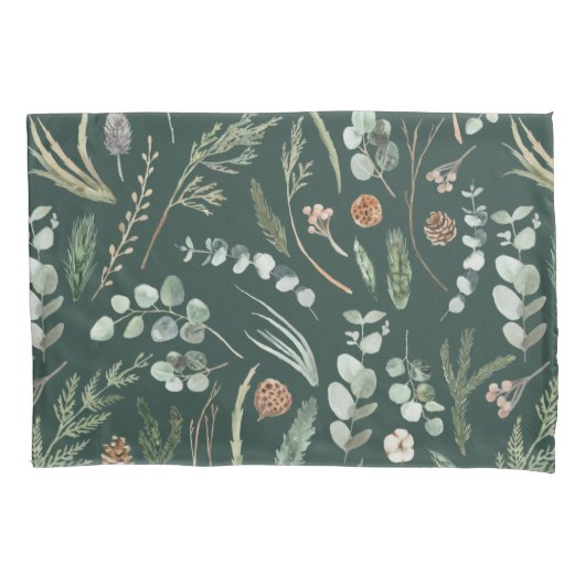 Grüne botanische elegante moderne, rustikale Einri Kissenbezug (Vorderseite-Links)