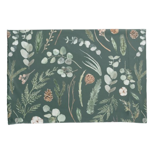 Grüne botanische elegante moderne, rustikale Einri Kissenbezug (Vorderseite-Rechts)