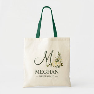 Grüne Botanische Florale Brautjungfer-Tasche Tragetasche