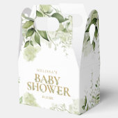 Grüne botanische Foliage Gold Babydusche Geschenkschachtel (Geöffnet)