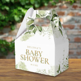Grüne botanische Foliage Gold Babydusche Geschenkschachtel