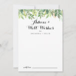 Grüne Botanische Foliage Hochzeitssonne wünscht Hinweiskarte<br><div class="desc">Dieses grüne botanische Blattwerk Hochzeit auch Wünsche Ratschlag Karte ist perfekt für eine einfache Hochzeit. Dieses wunderschöne Aquarelldesign zeichnet sich durch botanisches grünes Blattwerk aus. Diese Karten sind ideal für Hochzeiten, Brautparty, Babydusche, Graduiertenfest u.v.m. Personalisieren Sie die Karten mit den Namen der Braut und Bräutigam, den Eltern, die Sie werden...</div>