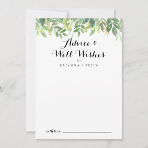 Grüne Botanische Foliage Hochzeitssonne wünscht Hinweiskarte