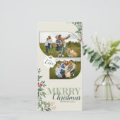 Grüne Botanische Frohe Weihnachten 2 Foto (Stehend Vorderseite)