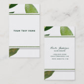 Grüne botanische Glam-Pflanze Blätter Eleganter Ch Visitenkarte (Vorne/Hinten)