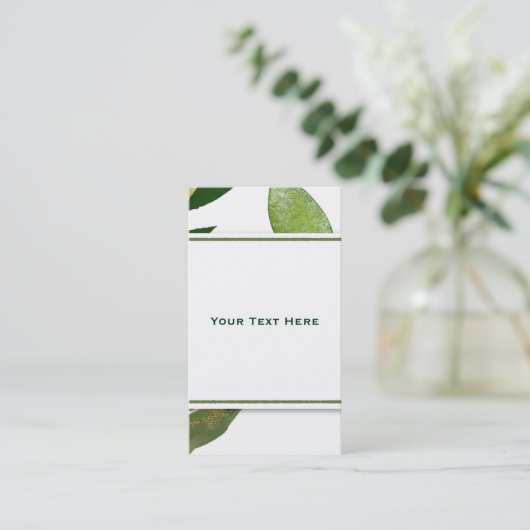 Grüne botanische Glam-Pflanze Blätter Eleganter Ch Visitenkarte (Stehend Vorderseite)
