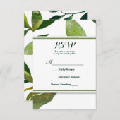 Grüne botanische Glam-Pflanze-Blätter Hochzeit RSV RSVP Karte (Vorne/Hinten)