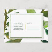 Grüne botanische Glam-Pflanze Blätter Save the Dat Ankündigungspostkarte (Rückseite)