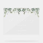 Grüne Botanische Hochzeit Acrylschild (Vorderseite)