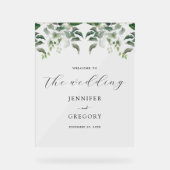 Grüne Botanische Hochzeit Acrylschild (Vorderseite)