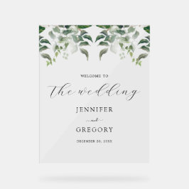 Grüne Botanische Hochzeit Acrylschild