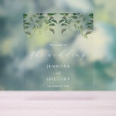 Grüne Botanische Hochzeit Acrylschild (Neutral)