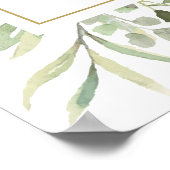 Grüne Botanische Hochzeit Begrüßungszeichen Poster (Ecke)