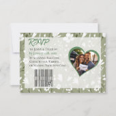 Grüne Botanische Hochzeit der hübschen Wildblume RSVP Karte (Vorderseite)