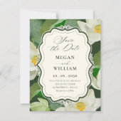 Grüne botanische Hochzeit Save The Date (Vorderseite)