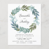 Grüne botanische Hochzeitseinladung (Vorderseite)