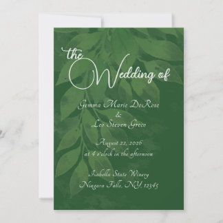 Grüne botanische Hochzeitseinladung Einladung