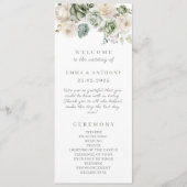 Grüne botanische Hochzeitsfeier Programm (Vorderseite)