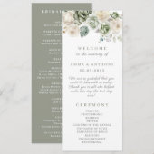 Grüne botanische Hochzeitsfeier Programm (Vorne/Hinten)