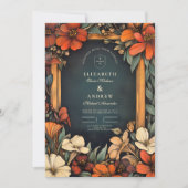 Grüne Botanische Jugendstil-Hochzeit Einladung (Vorderseite)