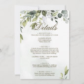 Grüne Botanische Kalligraphie Hochzeit Einladung (Rückseite)
